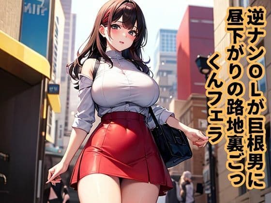 逆ナンOLが巨根男に昼下がりの路地裏ごっくんフェラ