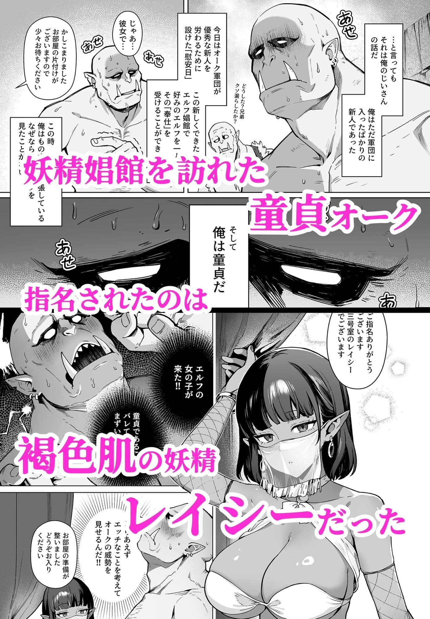 妖精娼館 3号室レイシー 〜褐色肌エルフを指名した童貞オーク〜 サンプル画像 1