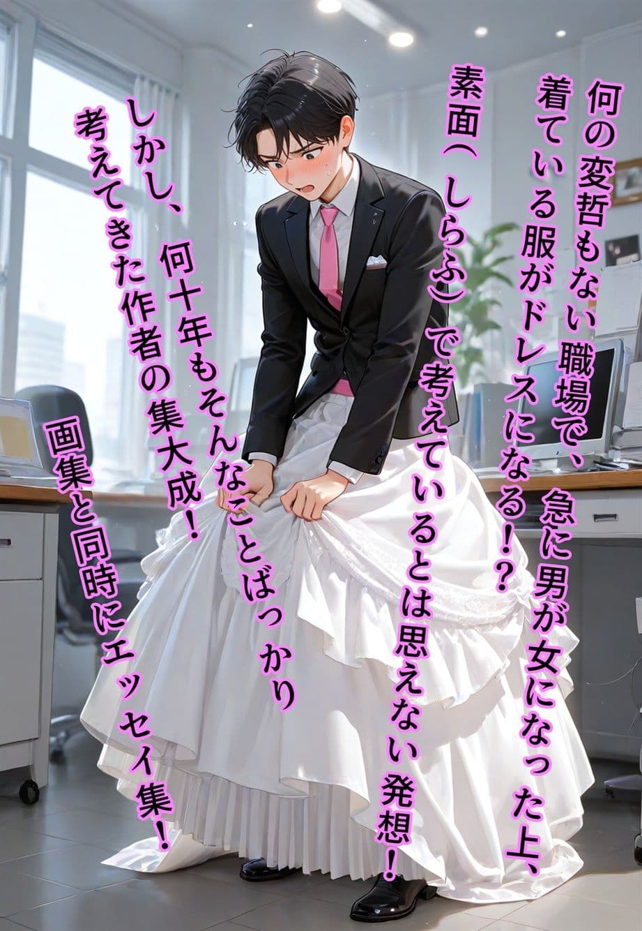 100円画集  バージン・オフィス  〜職場の男たちが、全員ウェディングドレスの処女になった日〜 サンプル画像 1