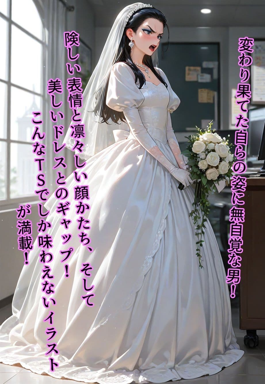 100円画集  バージン・オフィス  〜職場の男たちが、全員ウェディングドレスの処女になった日〜 サンプル画像 3