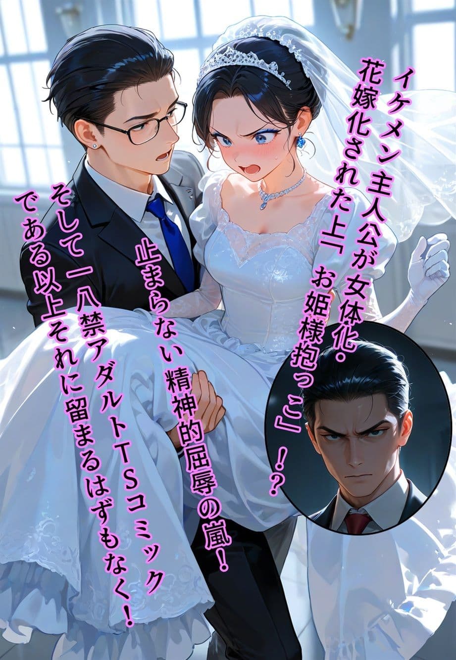 100円画集  バージン・オフィス  〜職場の男たちが、全員ウェディングドレスの処女になった日〜 サンプル画像 6