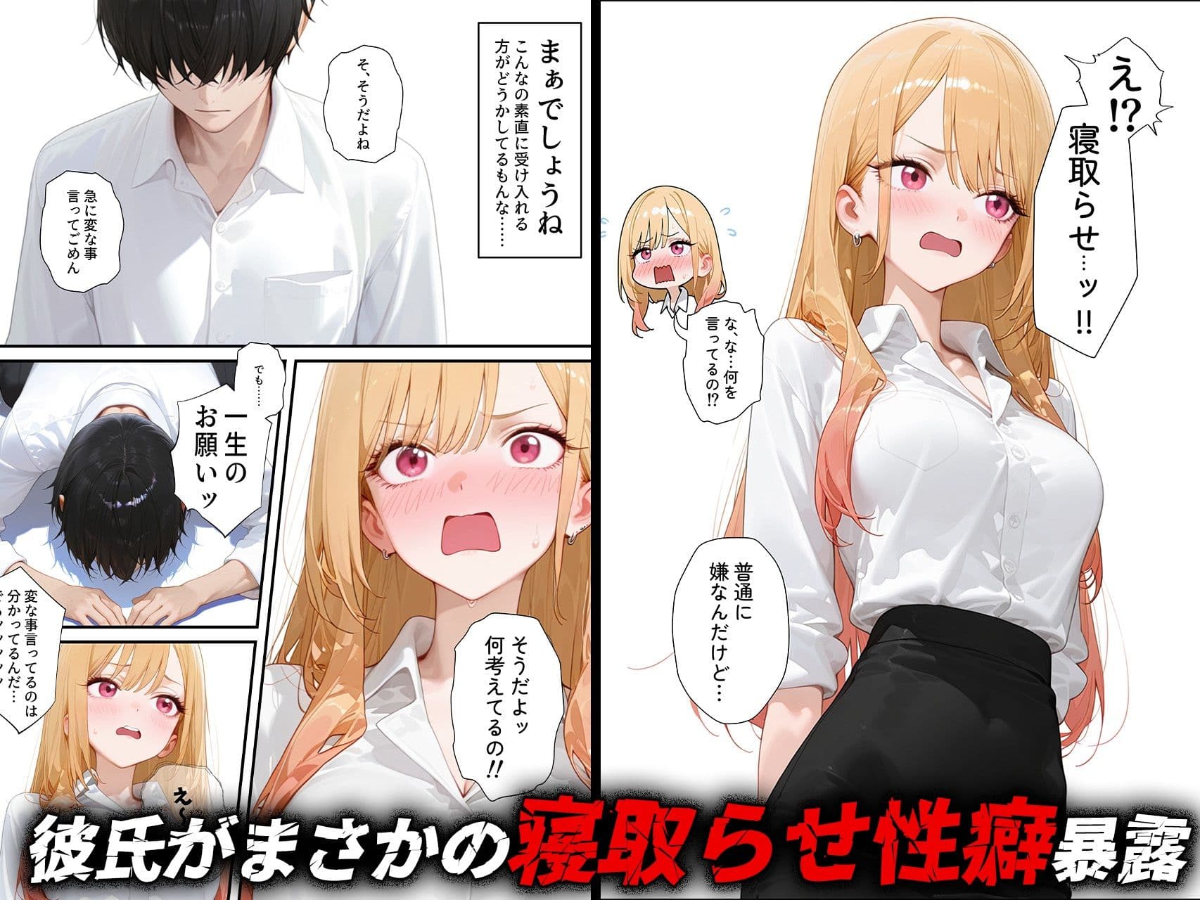 寝取らせ提案したら彼女との仲が親密になった話【喜多川◯夢】 サンプル画像 1