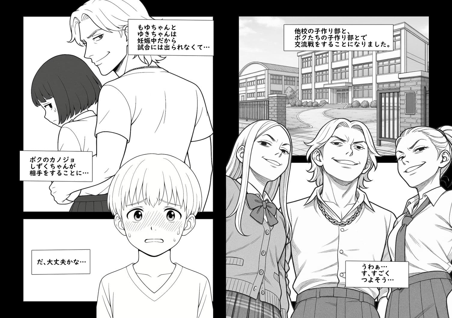 【AI作品】寝取られ！？中出し子作り部 サンプル画像 1