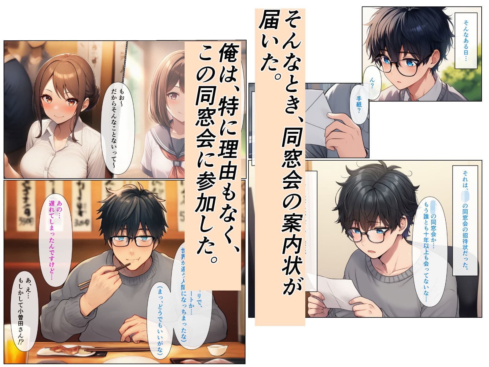 幼なじみの地味子と同窓会で再会したら、黒髪巨乳美人OLになっていた話 サンプル画像 2