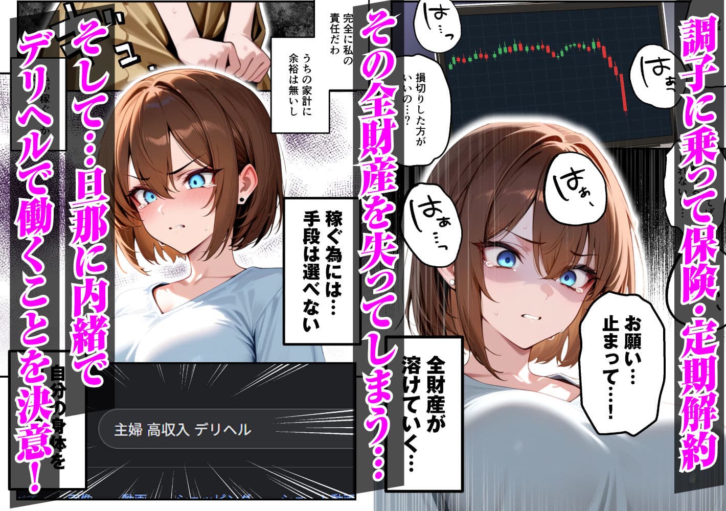 【人妻デリヘルNTR】デリヘル呼んだら先輩の妻が来た〜FXにハマった貞淑妻が堕ちるまで〜 サンプル画像 2