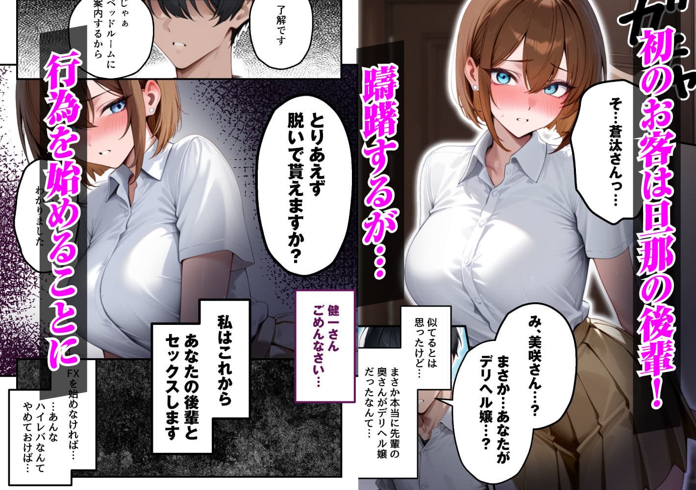 【人妻デリヘルNTR】デリヘル呼んだら先輩の妻が来た〜FXにハマった貞淑妻が堕ちるまで〜 サンプル画像 3