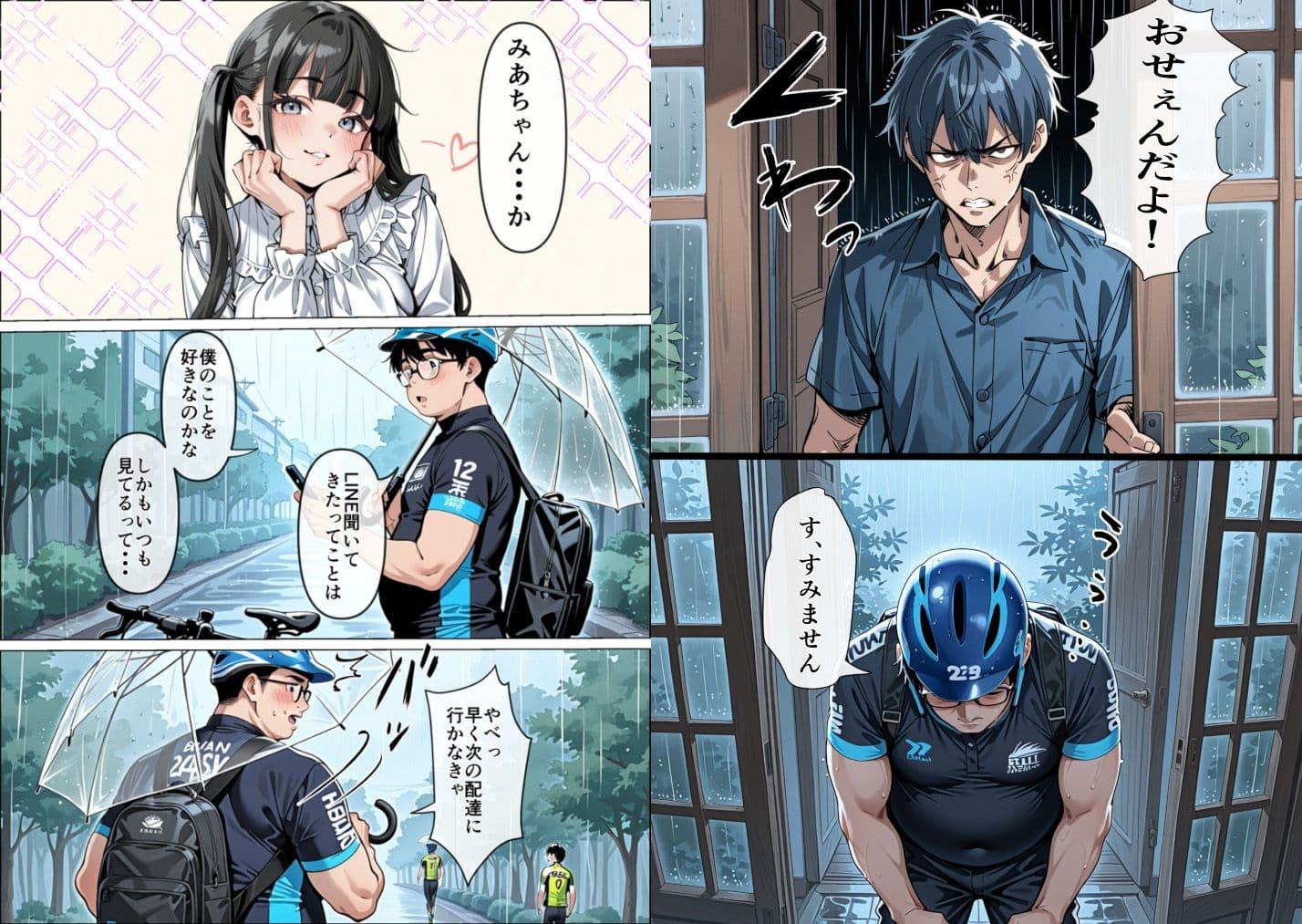 Ub●rの配達先で推しコンカフェ嬢が彼氏とヤってた話 サンプル画像 6