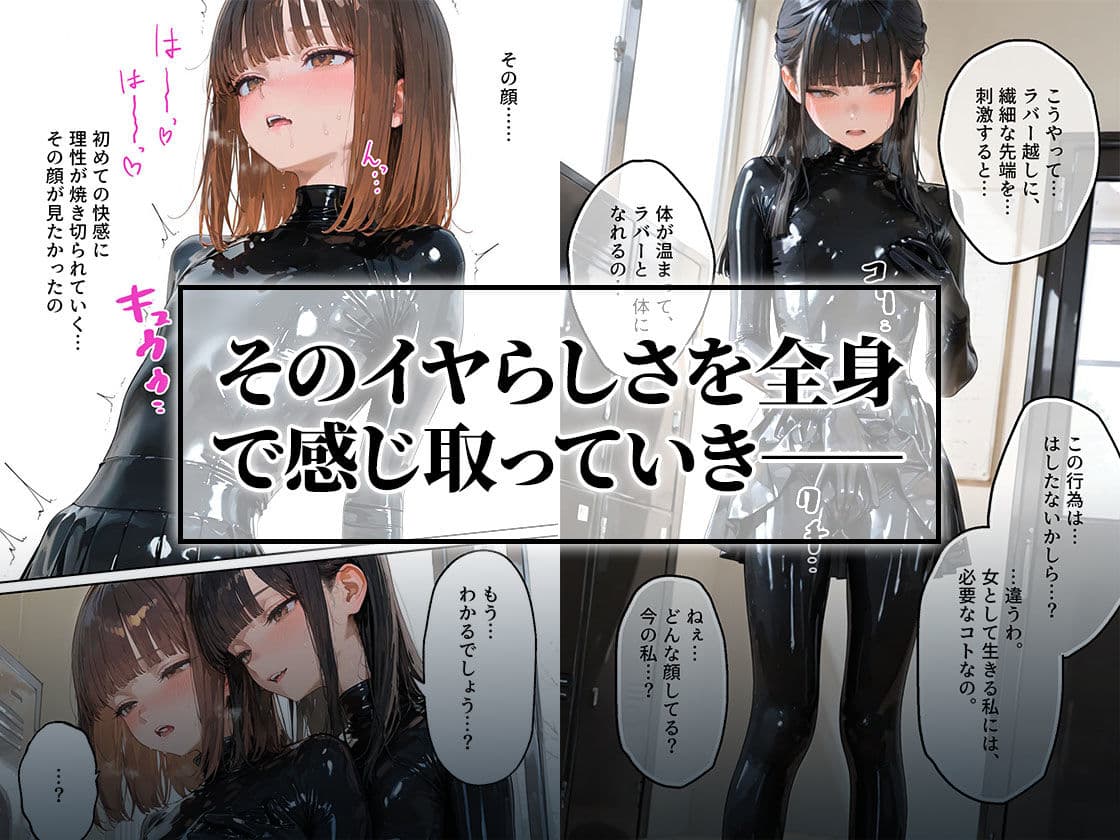 護謨学院『ラバーセーラー服着用レッスン』細身の女子生徒を包むボディスーツと滲む汗が滴る学生服 サンプル画像 7