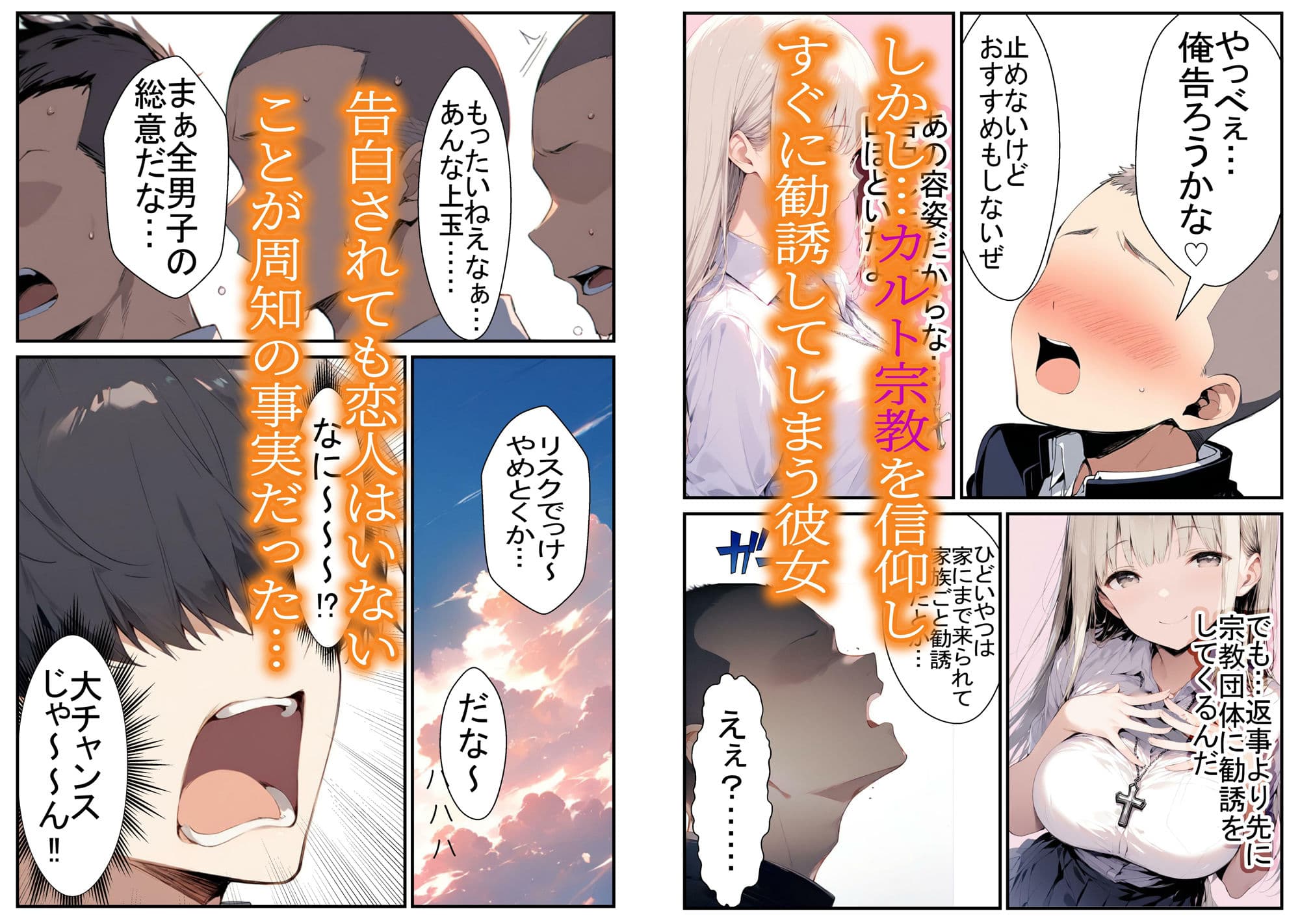 カルト宗教の巨乳同級生と付き合ってヤリまくる話 サンプル画像 3