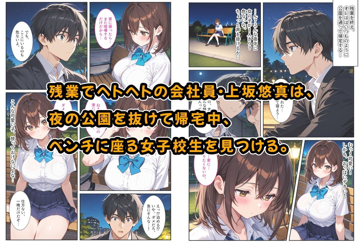 夜の公園で爆乳女子校生を拾ったら… サンプル画像 1