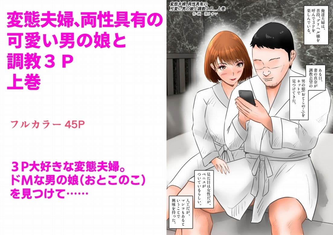 変態夫婦、両性具有の可愛い男の娘と調教3P  上巻 サンプル画像 1
