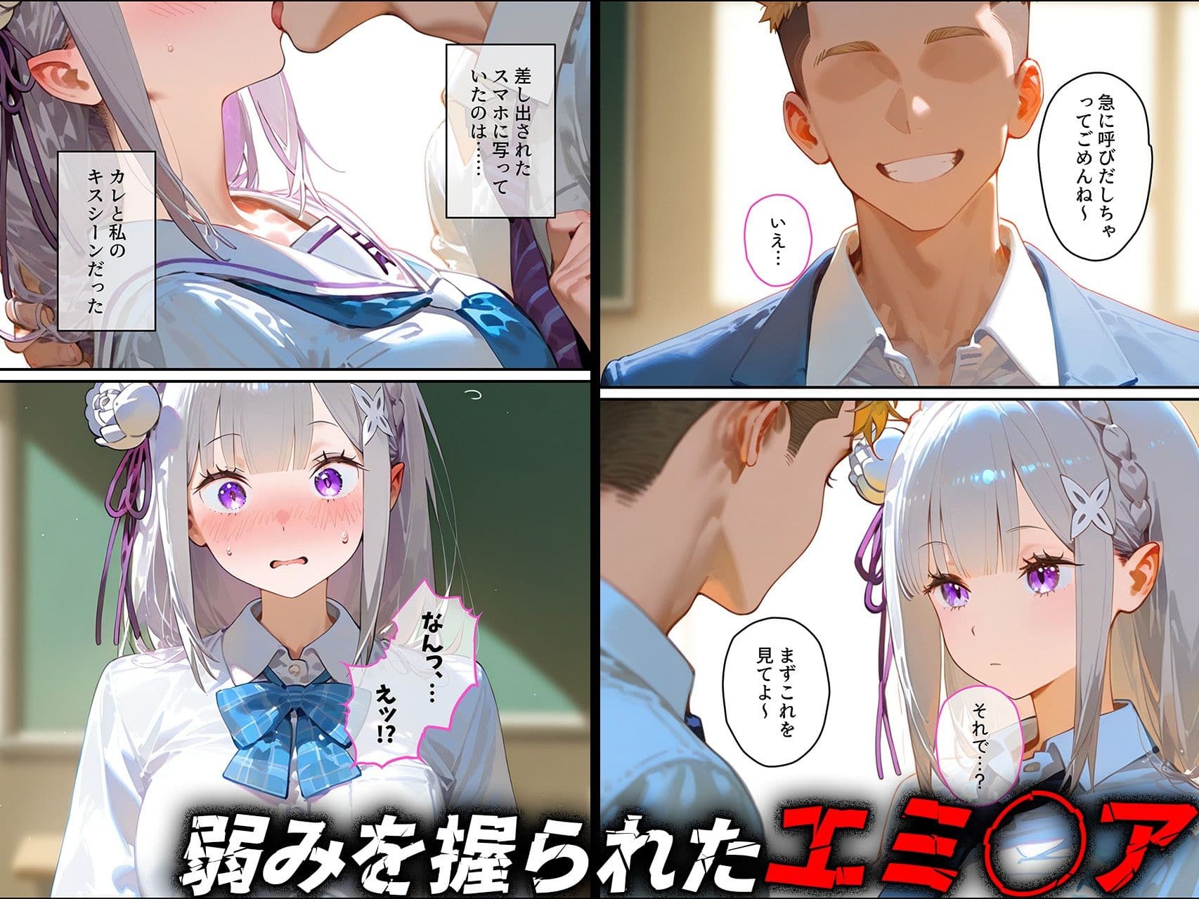 【エミ◯ア】俺の大好きな清楚彼女が寝取られ快楽堕ちする話 サンプル画像 2