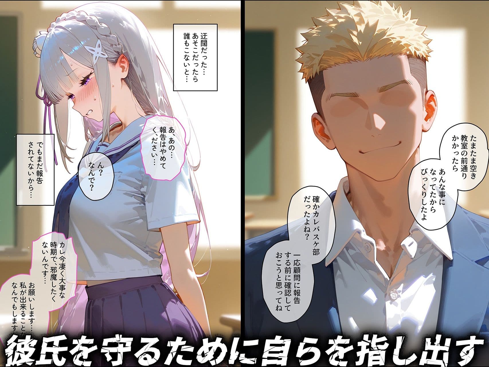 【エミ◯ア】俺の大好きな清楚彼女が寝取られ快楽堕ちする話 サンプル画像 3