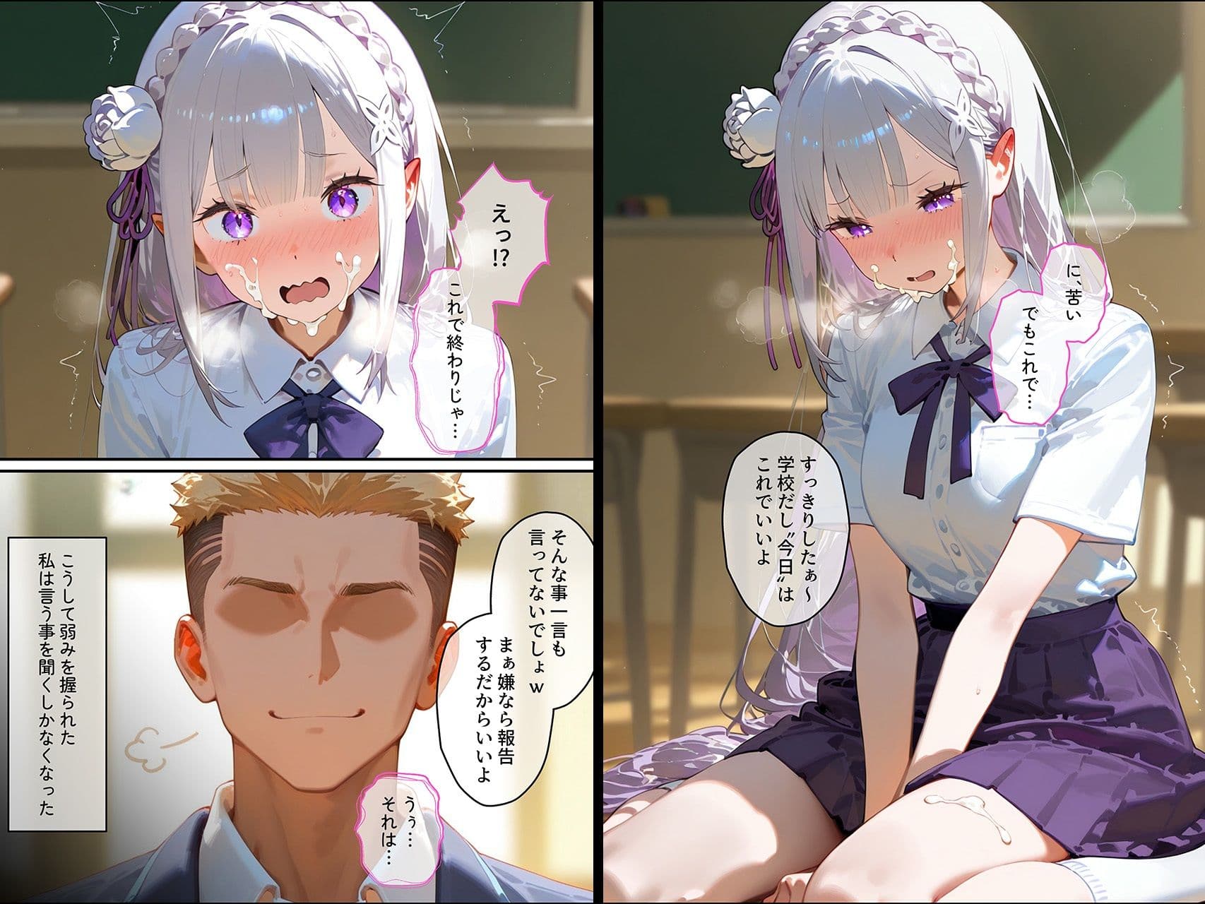 【エミ◯ア】俺の大好きな清楚彼女が寝取られ快楽堕ちする話 サンプル画像 6