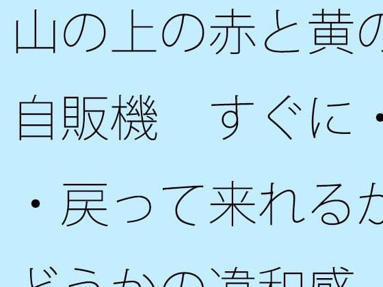 山の上の赤と黄の自販機  すぐに・・・戻って来れるかどうかの違和感