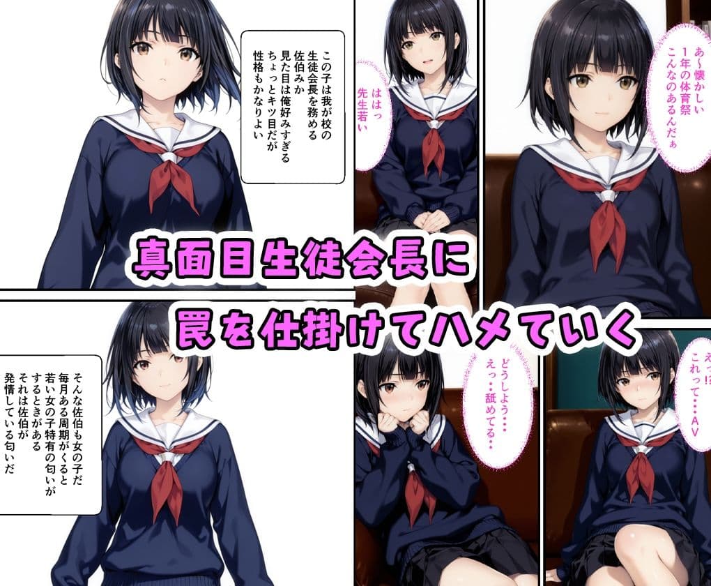 真面目な生徒会長がAVを観て発情していたので中出しした話 サンプル画像 1