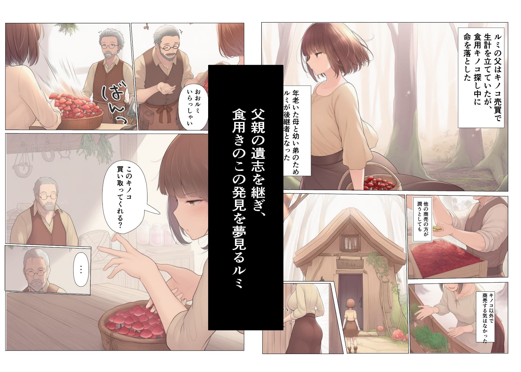 きのこより快感に溺れて 〜きのこ商人ルミ〜 サンプル画像 1