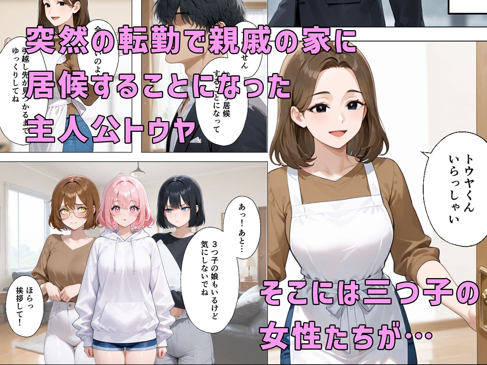 居候先の三つ子とえっちな関係になってしまう！？ サンプル画像 1