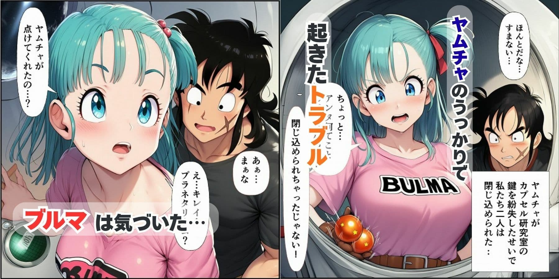 中出し孕ませビッチギャルな巨乳ブルマの性交相手はヤムチャとベジータ サンプル画像 1