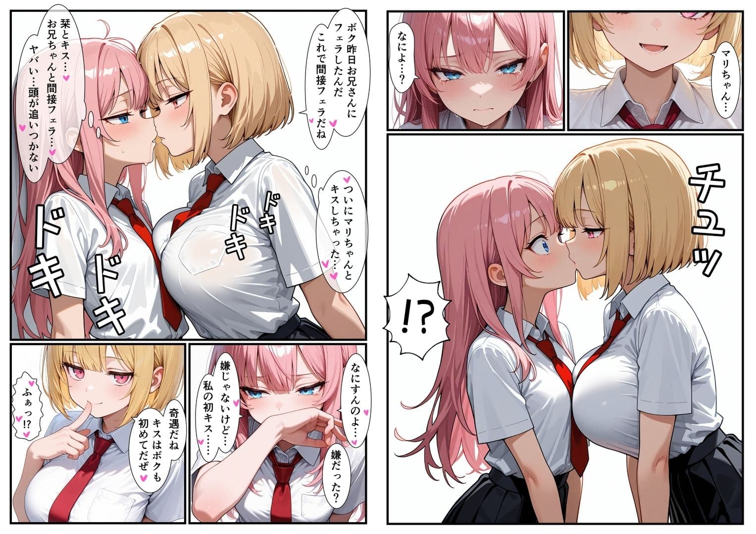 妹×妹の親友×俺  甘々3P サンプル画像 2