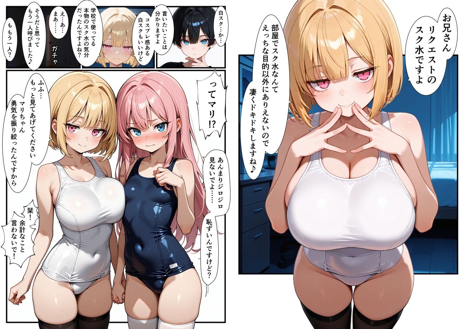 妹×妹の親友×俺  甘々3P サンプル画像 3