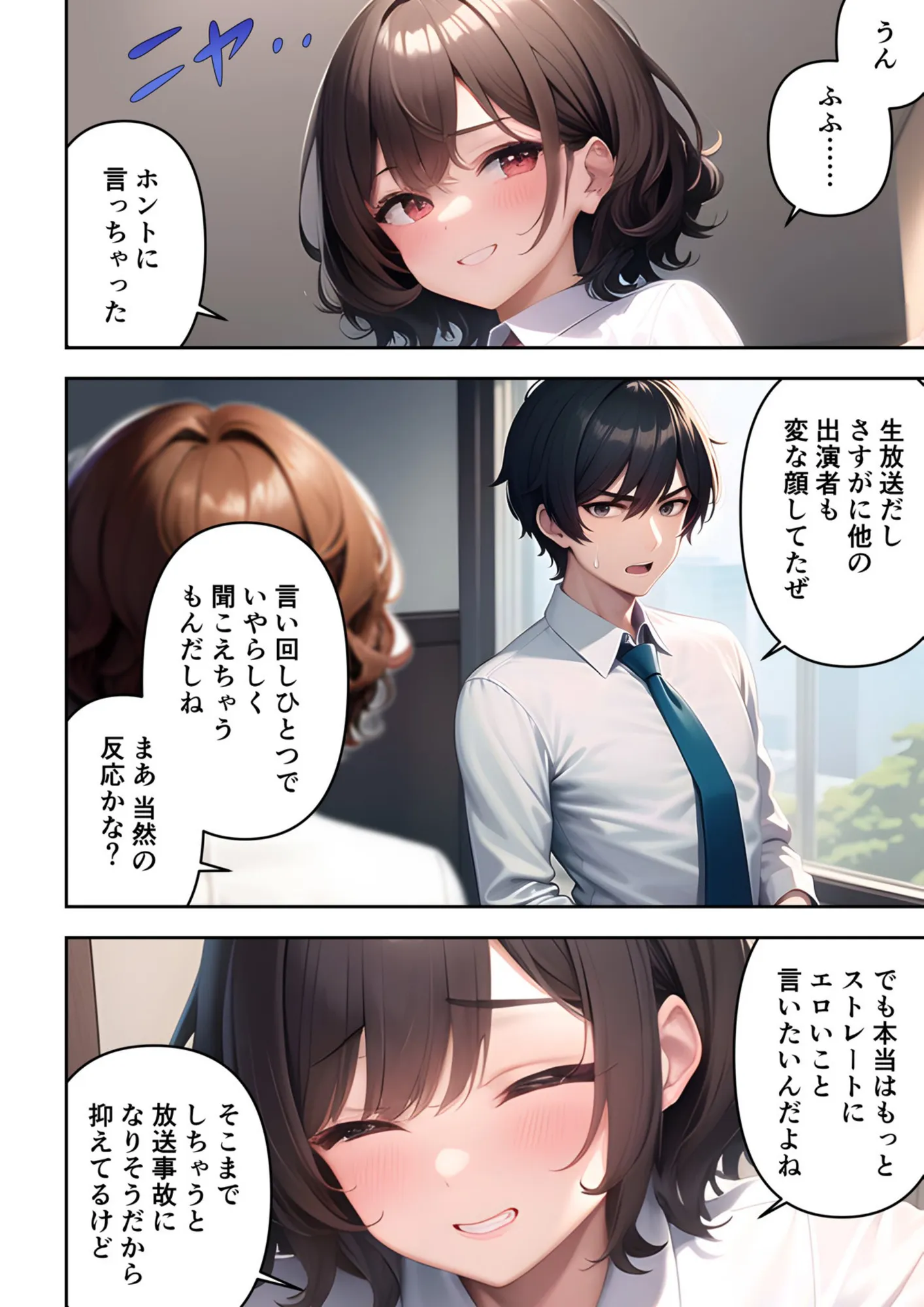 【漫画版】SNSで噂になっている露出狂な女子アナは本番中に淫語を発してくるからマジで困る - 10ページ