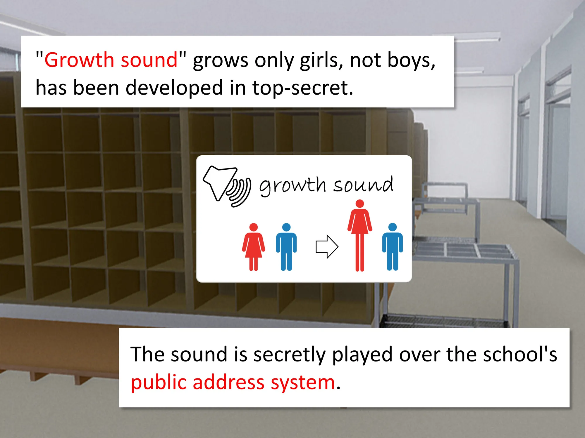 Outgrowing only girls， Overtake boys， Growth sound. School shoe rack Arc - 2ページ