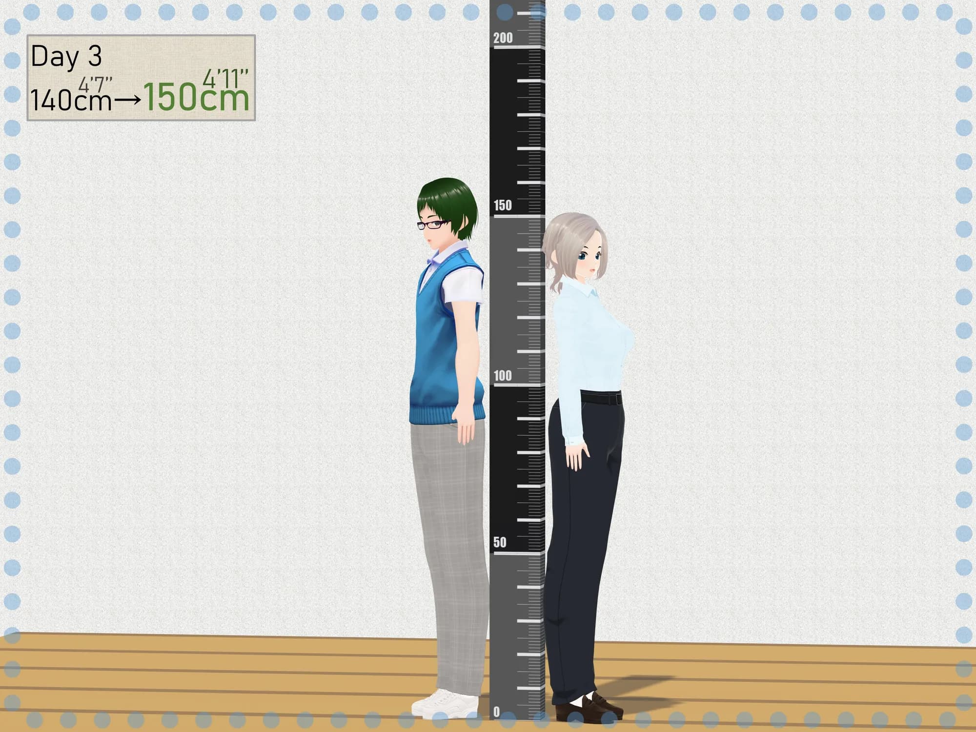 Outgrowing only girls， Overtake boys， Growth sound. School shoe rack Arc - 19ページ