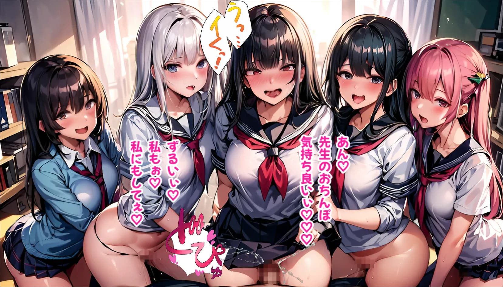 ハーレム女学園〜ハメてもハメても終わらない女子校生だらけのハーレム学園生活〜【1ぺージ1コマのマンガ風完全ストーリー】 - 3ページ