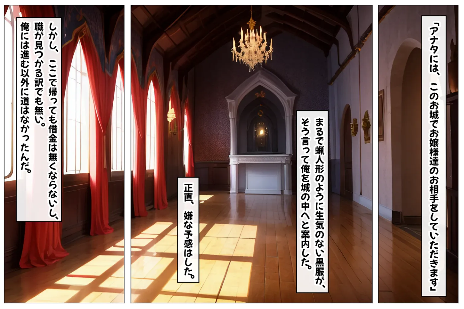 サキュバスハーレム城へようこそ！〜何度精子を搾り取られても終わらないサキュバスだらけのハーレム生活〜【1ぺージ1コマのマンガ風完全ストーリー】 - 13ページ