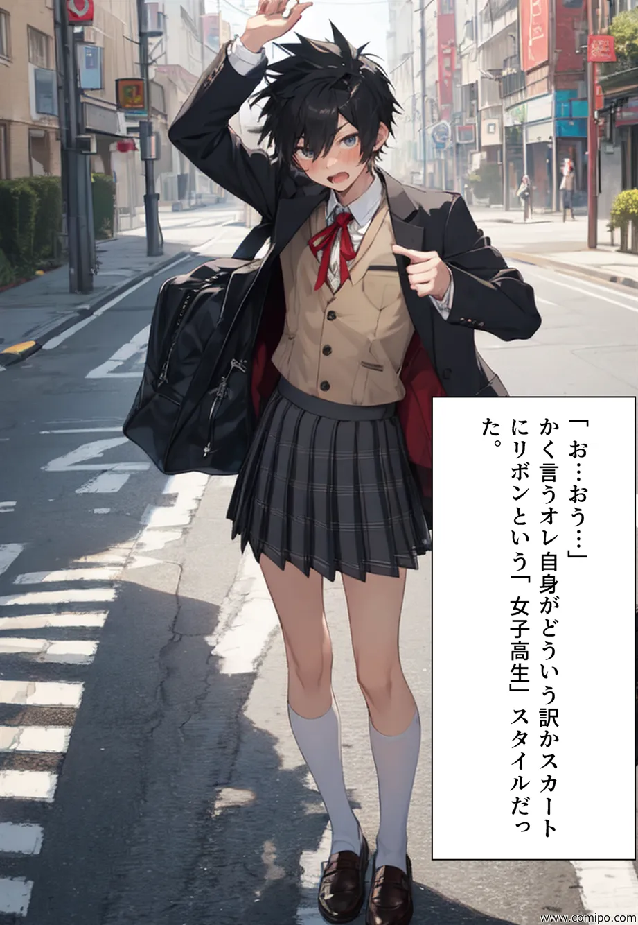 もしもの精 男子の制服が女子の制服に置き換わった女装世界 - 4ページ