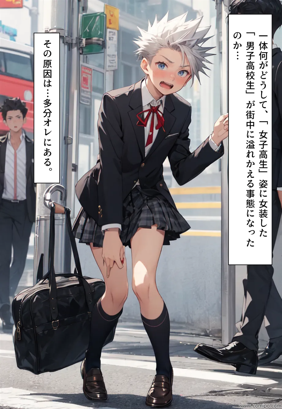 もしもの精 男子の制服が女子の制服に置き換わった女装世界 - 5ページ