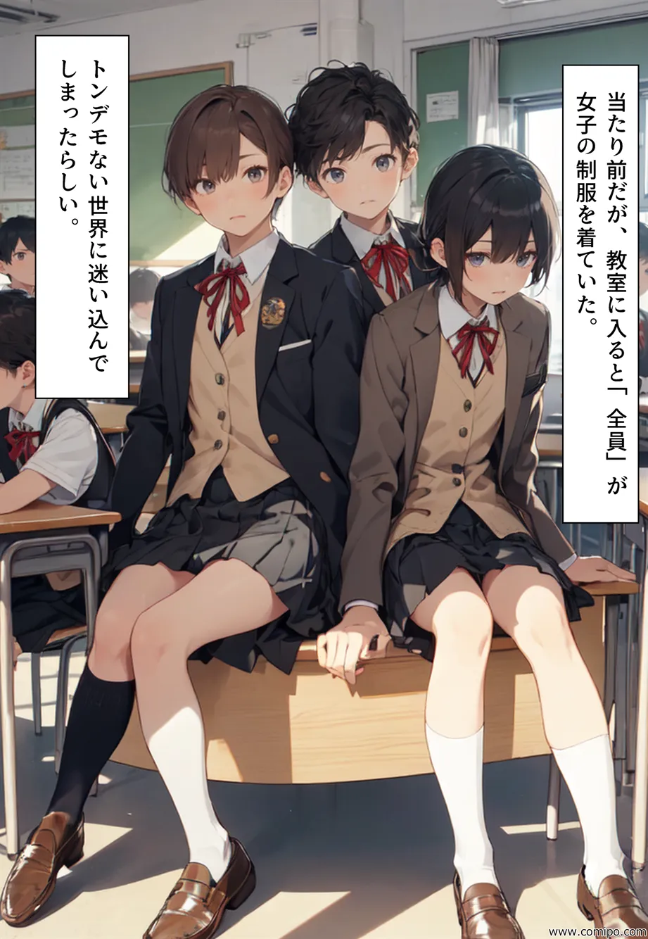 もしもの精 男子の制服が女子の制服に置き換わった女装世界 - 22ページ