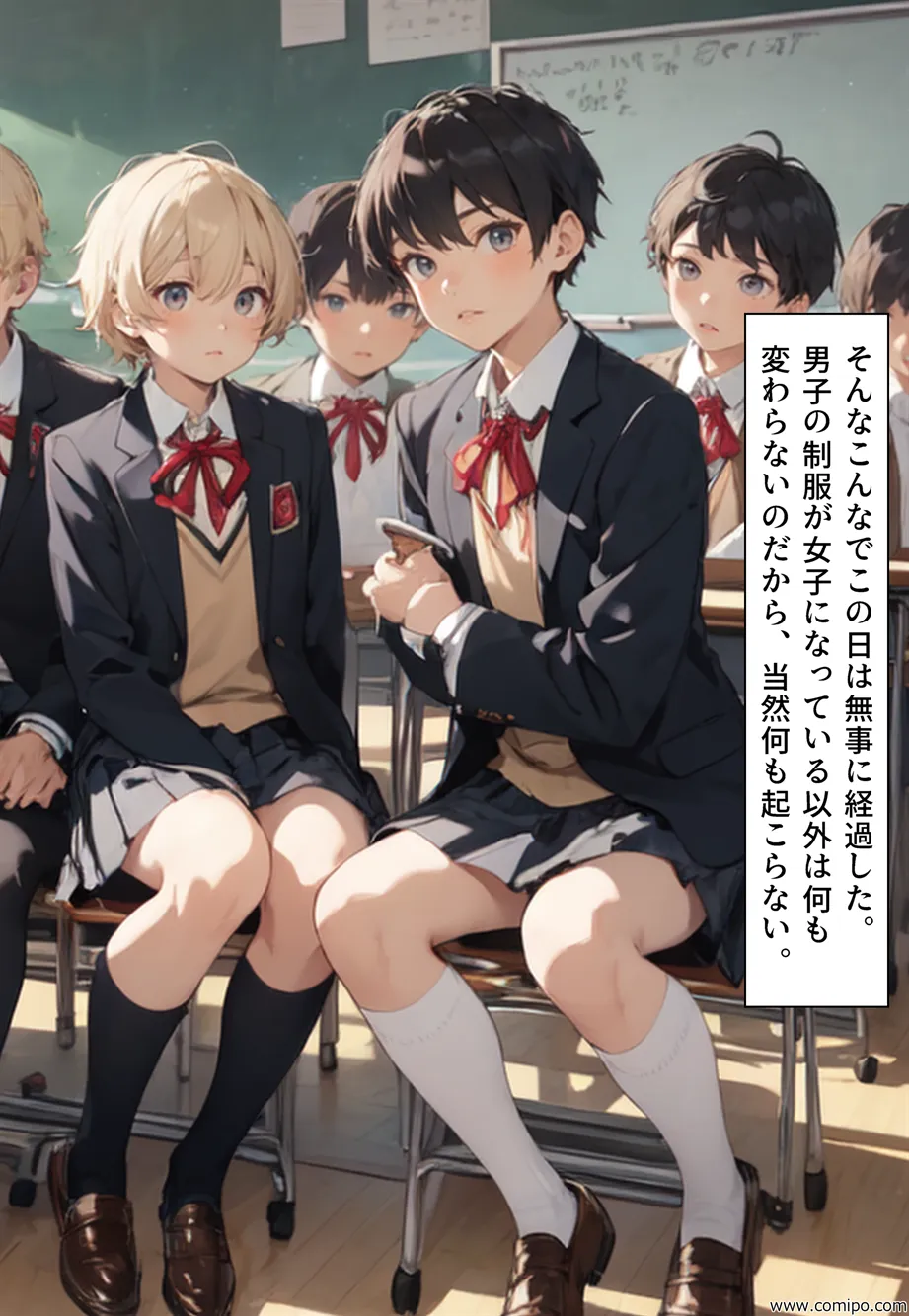 もしもの精 男子の制服が女子の制服に置き換わった女装世界 - 25ページ