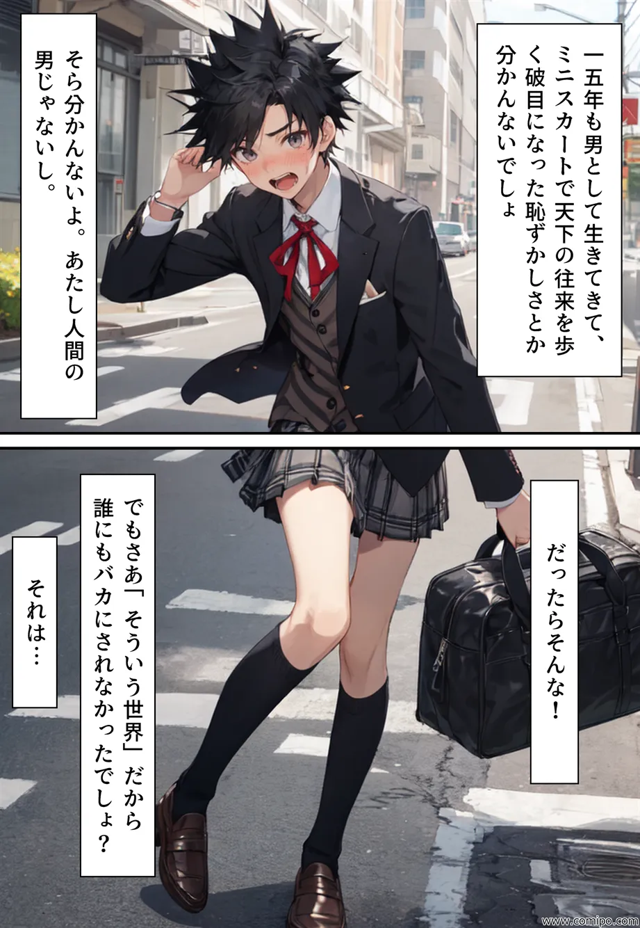 もしもの精 男子の制服が女子の制服に置き換わった女装世界 - 32ページ