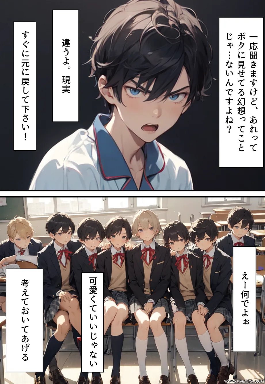 もしもの精 男子の制服が女子の制服に置き換わった女装世界 - 33ページ