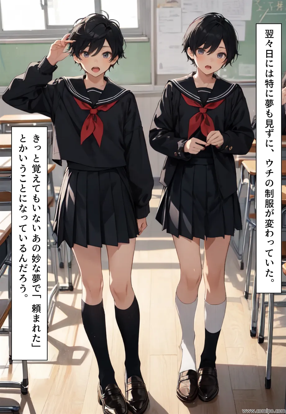 もしもの精 男子の制服が女子の制服に置き換わった女装世界 - 39ページ