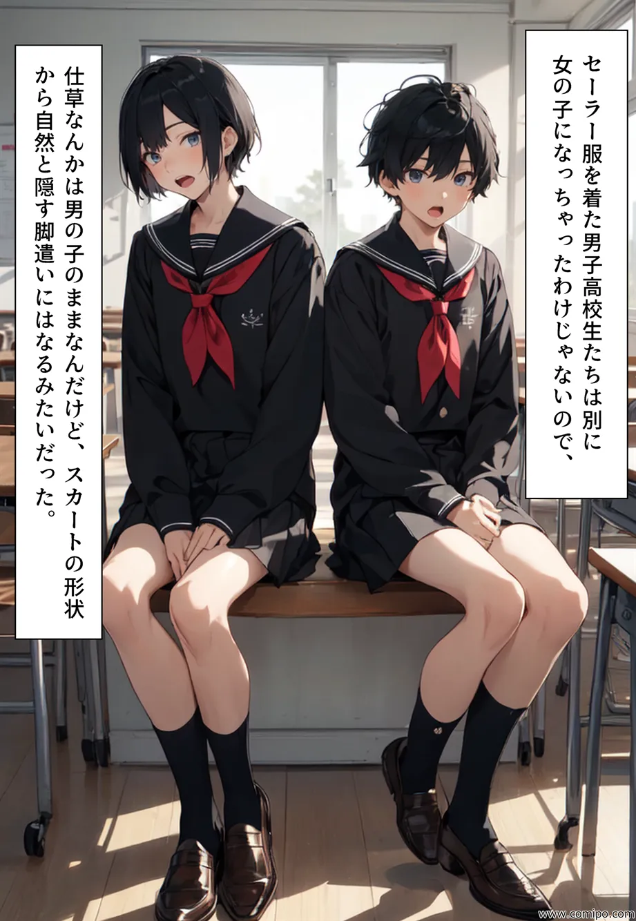 もしもの精 男子の制服が女子の制服に置き換わった女装世界 - 42ページ