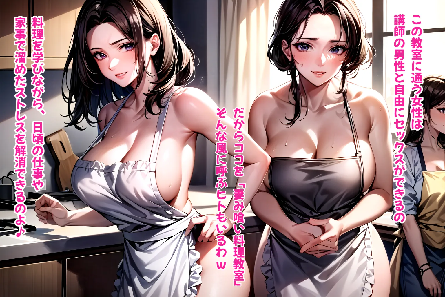 人妻NTRハーレム〜ハメてもハメても終わらない淫乱主婦だらけの寝取られハーレム料理教室〜【1ぺージ1コマのマンガ風完全ストーリー】 - 45ページ