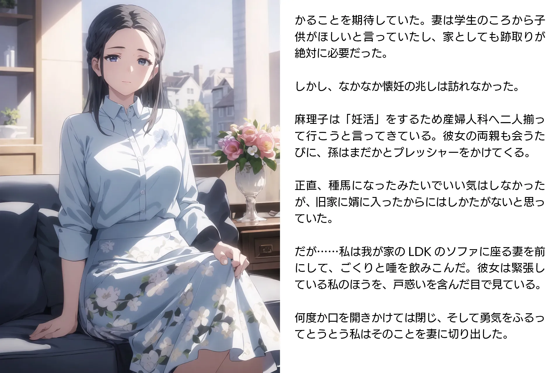 寝取らせ妻・麻理子〜「妊活」のため妻を他人の男に抱かせてみた（CGノベル/NTR） - 3ページ