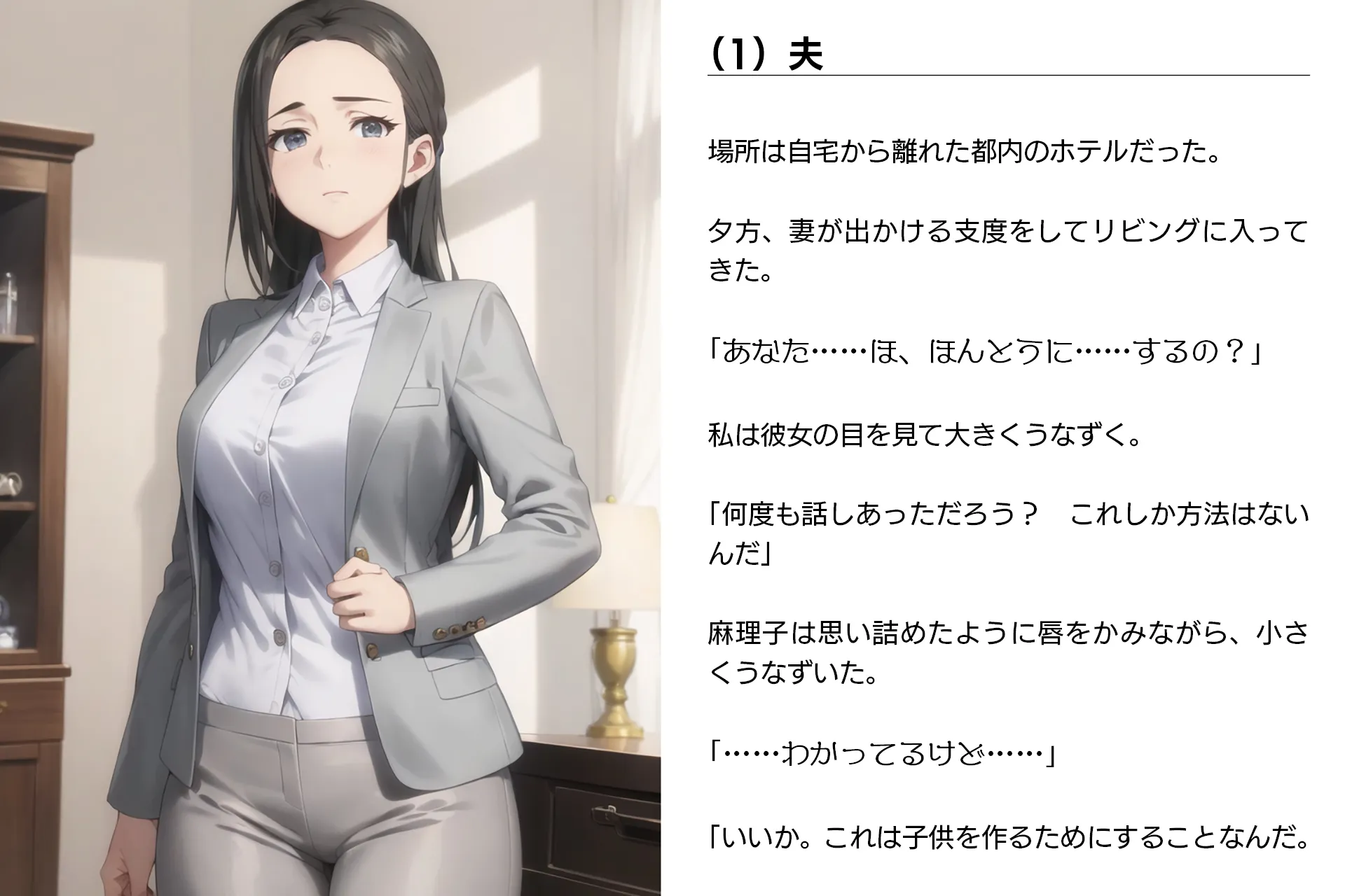 寝取らせ妻・麻理子〜「妊活」のため妻を他人の男に抱かせてみた（CGノベル/NTR） - 10ページ