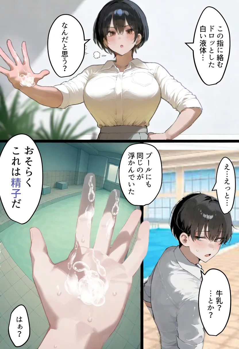 俺の爆乳競泳カノは大会裏で童貞坊主に筆下ろし強要され乳首イキから孕ませSEX漬けにされてた話 【寝取られ精液プール2】 - 9ページ