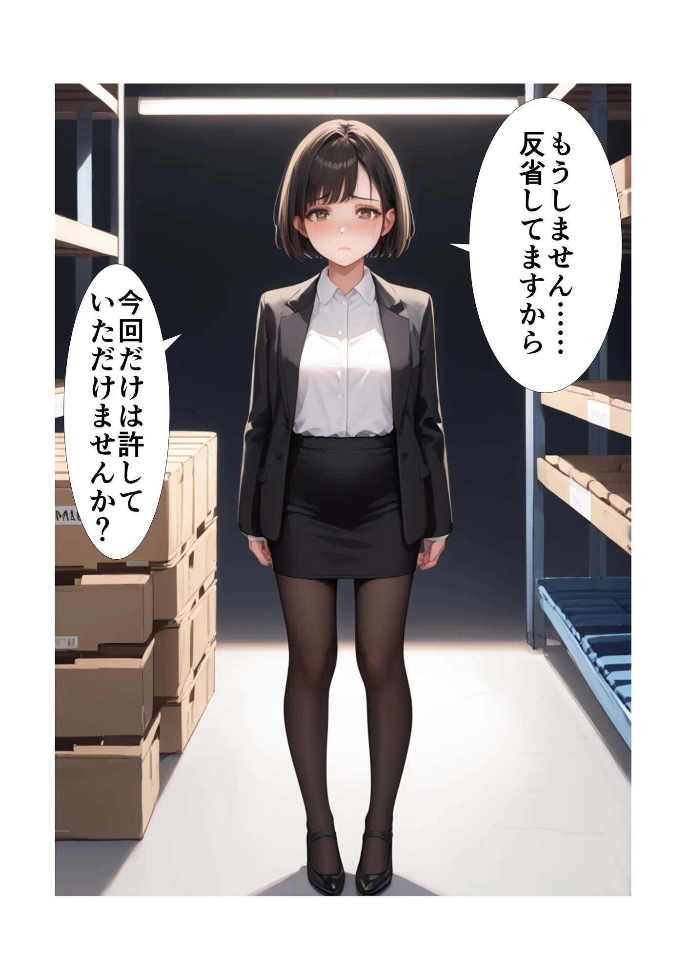 万引きがバレた就活女子が警備員の鬼チンポで淫語肉便器へと堕とされる話 - 1ページ