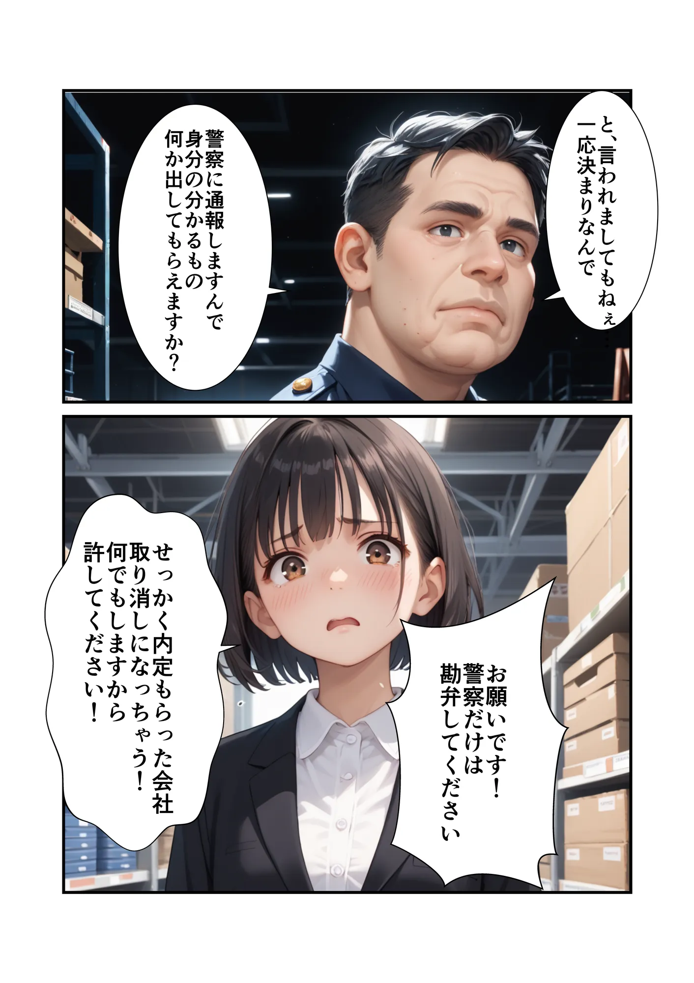 万引きがバレた就活女子が警備員の鬼チンポで淫語肉便器へと堕とされる話 - 2ページ