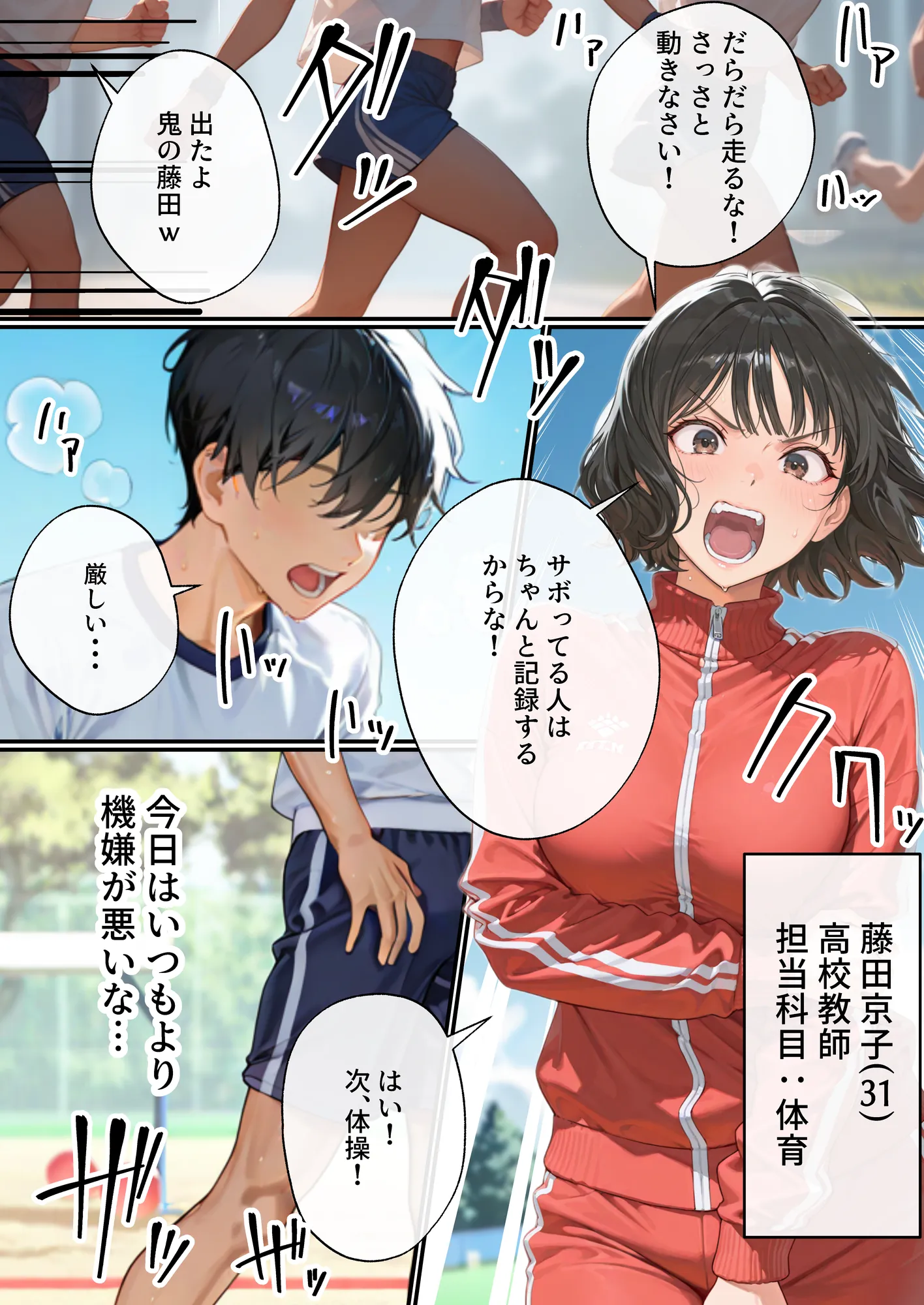 不妊に悩む人妻女体育教師と100回イけば赤ちゃんがデキる鬼絶頂妊活マッサージ - 1ページ