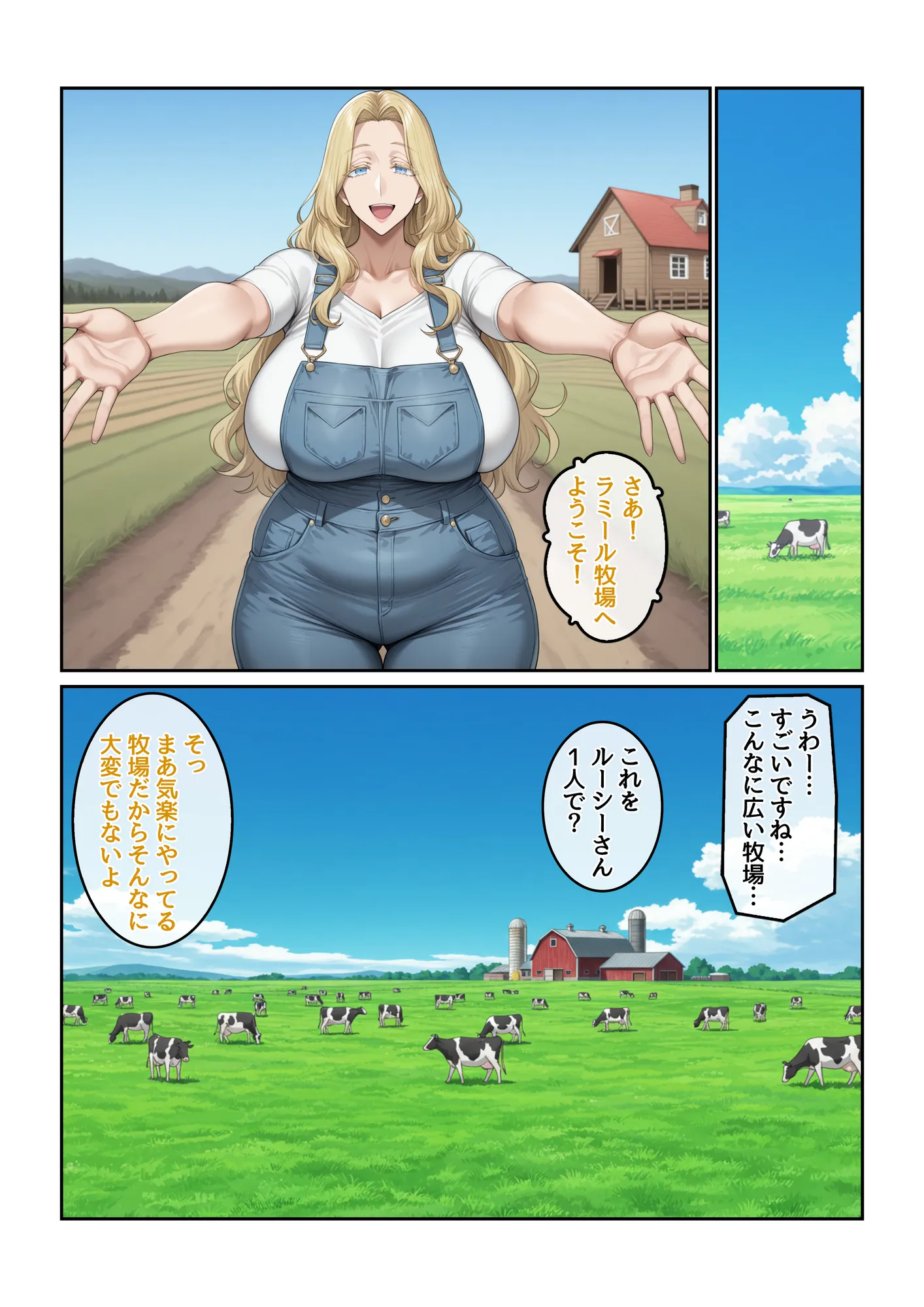 ホームステイ先の爆乳ブロンド美女に雌牛コスで誘惑されてイチャラブ種付け生活1 - 8ページ