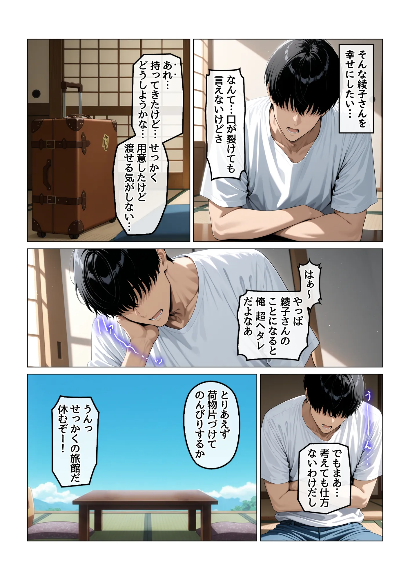 欲求不満を隠し続けてきた未亡人女将と汗だくで求め合う温泉宿の夜1 - 9ページ