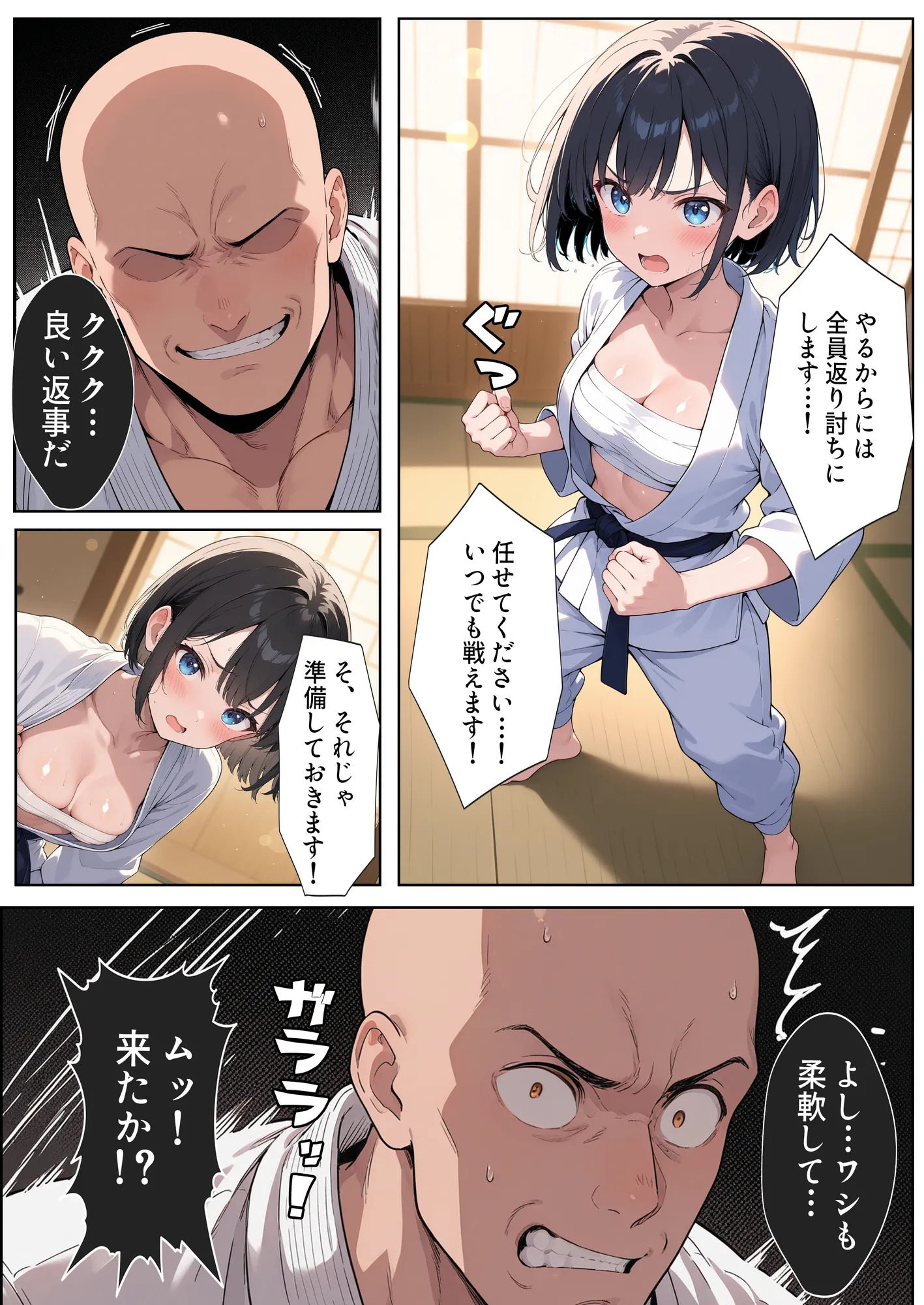 負けたら即中出しセックス 愛する道場を守るために道場破りに挑む天才柔道少女の話 - 4ページ