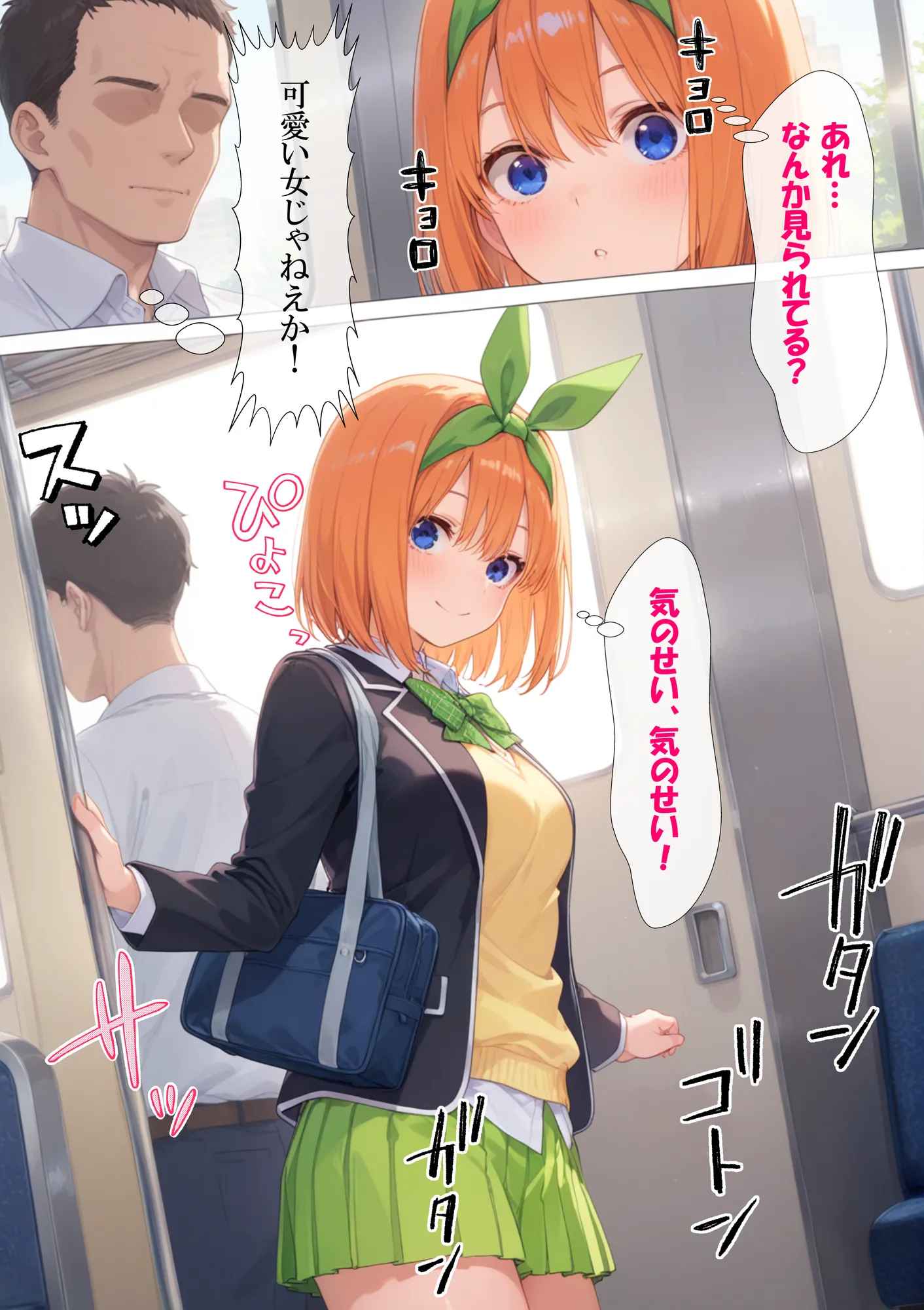 調教ヒロイン 中●四葉編 電車でオス達に痴〇されてメスにされました - 5ページ