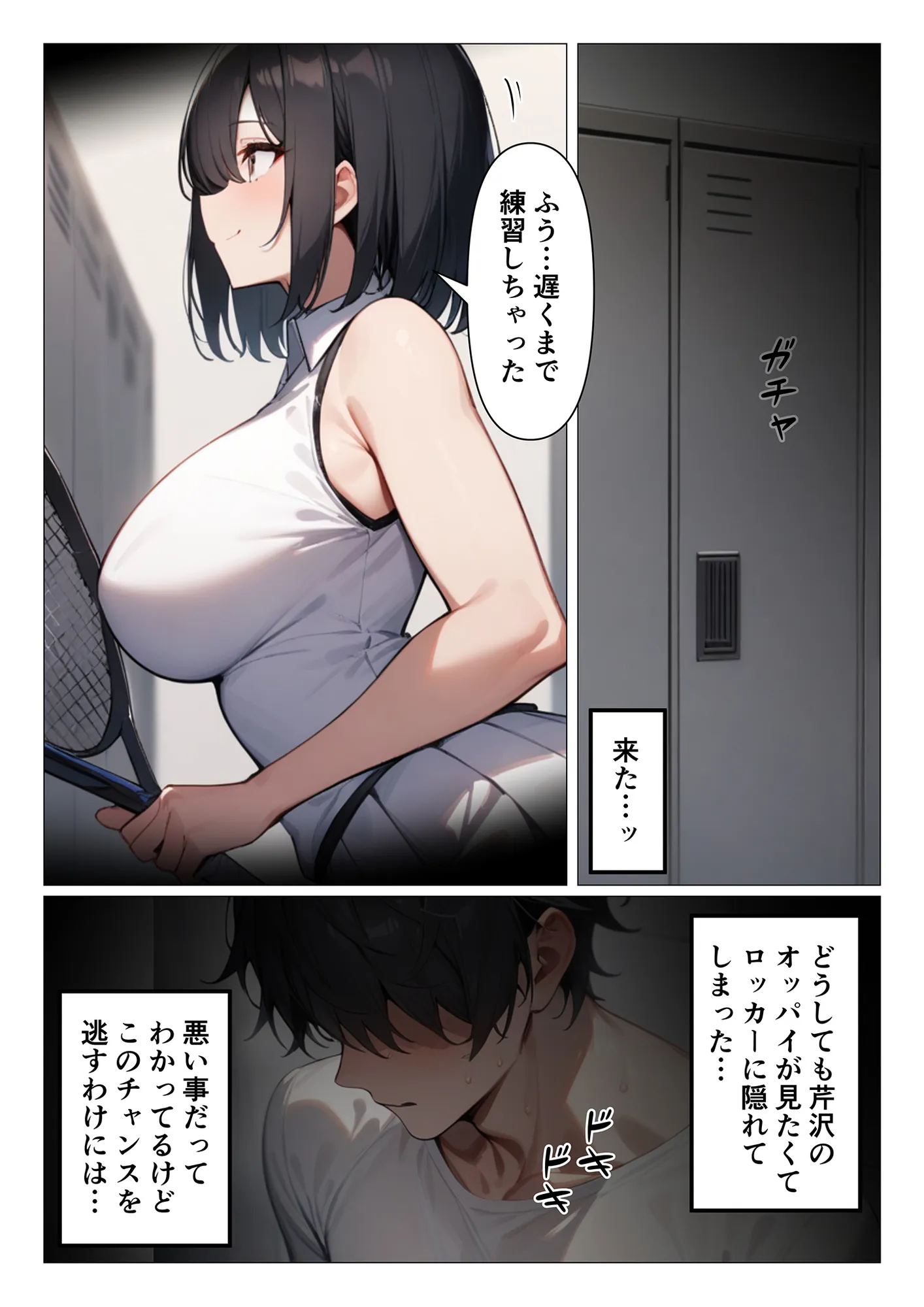 テニス部の小悪魔後輩に覗きがバレてセックスが始まったお話 - 1ページ